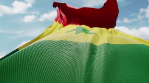 Videohive - Wavy Flag of Senegal Blowing in the Wind in Slow Motion Waving Official Senegalese Flag Team Symbol - 48200152 - 48200152