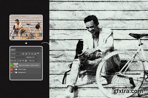 Vintage Sketching Square And Poster Effect VTPTCQ4