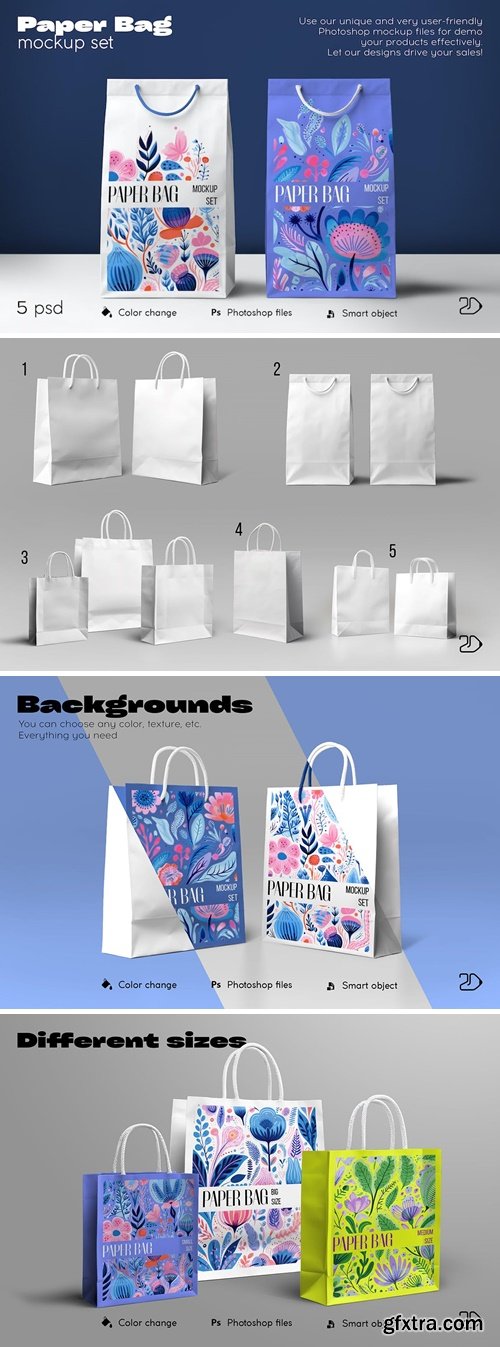 Paper Shopping Bag Mockup 7UQ5333