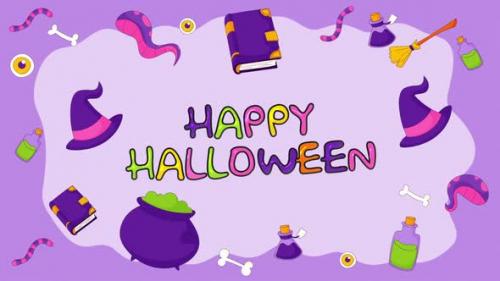 Videohive - Funny Halloween Cartoon Elements Background - 48234057 - 48234057