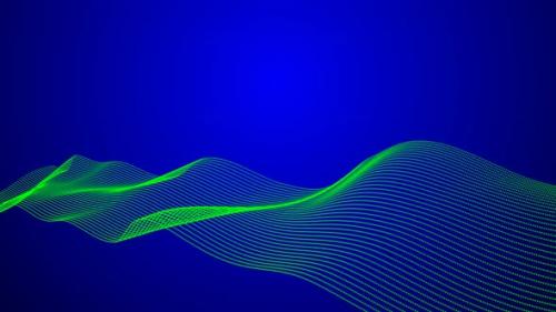 Videohive - Curve lines wavy net moving particles geometric background - 48234129 - 48234129
