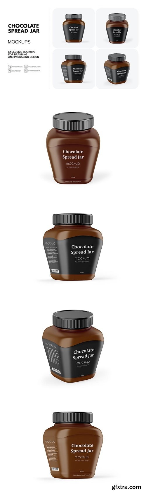 Chocolate Spread Jar Mockups BB9AE3R