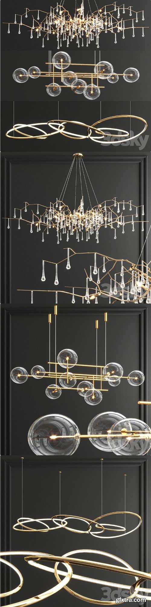 Serip Orizzontale Ring Chandelier - 3 type