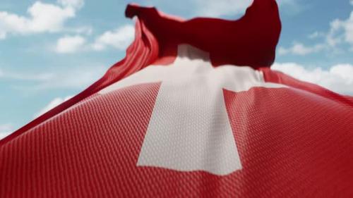 Videohive - Wavy Flag of Switzerland Blowing in the Wind in Slow Motion Waving Official Swiss Flag Team Symbol - 48234538 - 48234538