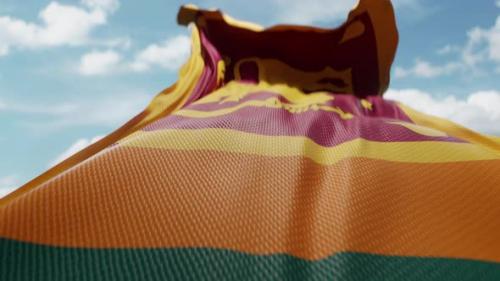 Videohive - Wavy Flag of Sri Lanka Blowing in the Wind in Slow Motion Waving Official Sri Lanka Flag Team Symbol - 48234604 - 48234604