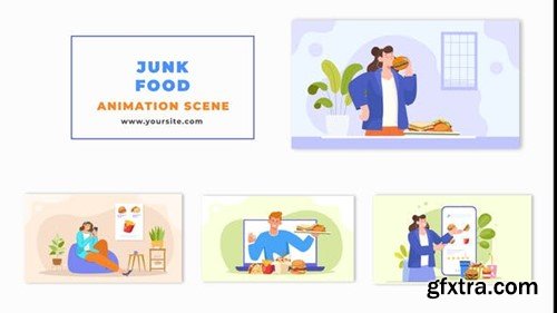 Videohive Junk Food Lover 2D Flat Animated Character 48571233