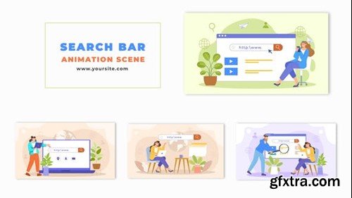 Videohive Web Search Bar Concept 2D Flat Character Animation Scene 48571254
