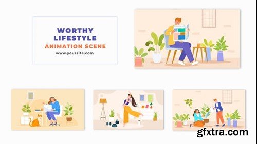 Videohive Worthy Lifestyle Cartoon 2D Vector Animation Scene 48570901