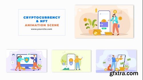 Videohive Cryptocurrency and NFT Investment Flat Vector Animation Scene 48571412