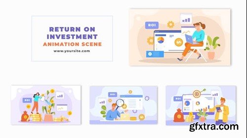 Videohive ROI Concept Flat Character Design Animation Scene 48570988