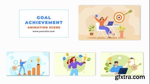 Videohive Goal Oriented Flat Design Character Animation Scene 48571399