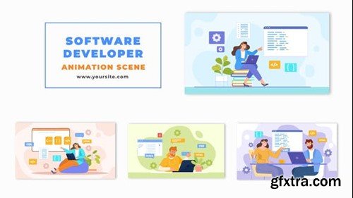 Videohive Software Development 2D Character Animation Scene 48569375