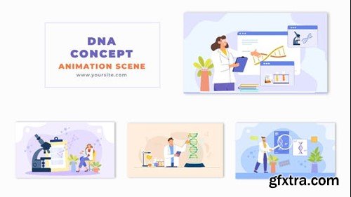 Videohive DNA Testing Process Flat Design Character Animation Scene 48571574