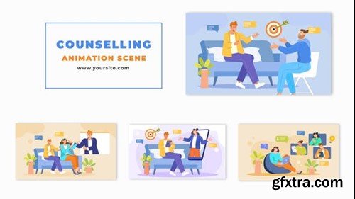 Videohive Vibrant Counselor Assisting Flat Design Animation 48568976