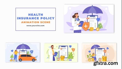Videohive Animated Flat Character Design Health Insurance Policy 48570015
