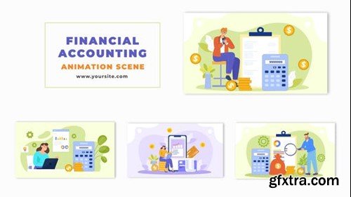 Videohive Financial Accounting Cartoon Design Character Animation Scene 48570252
