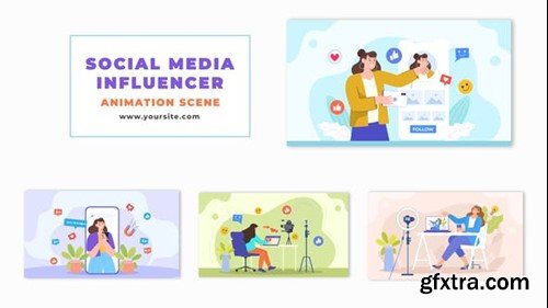 Videohive Social Media Influencer Vector Animation Scene 48569628