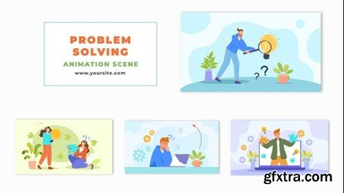 Videohive 2D Cartoon Character Problem Solving Animation Scene 48569520