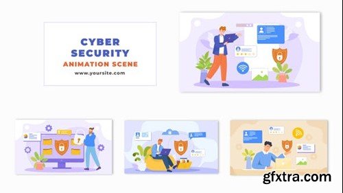 Videohive Cyber security Awareness Cartoon Character Animation Scene 48570753