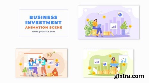 Videohive Money Investment Cartoon 2D Character Design Animation Scene 48570730