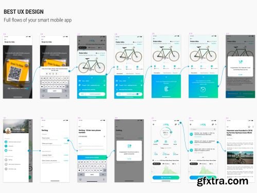 iCity - Rent bikes Mobile App Ui8.net