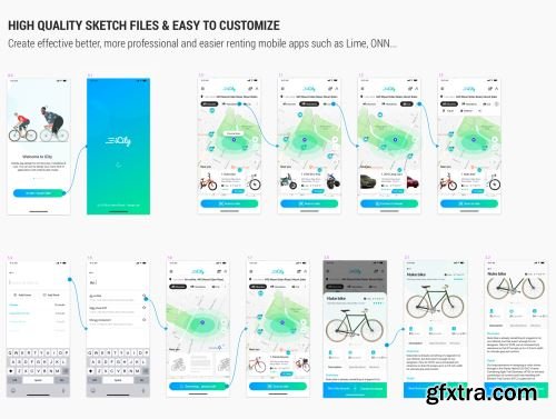 iCity - Rent bikes Mobile App Ui8.net