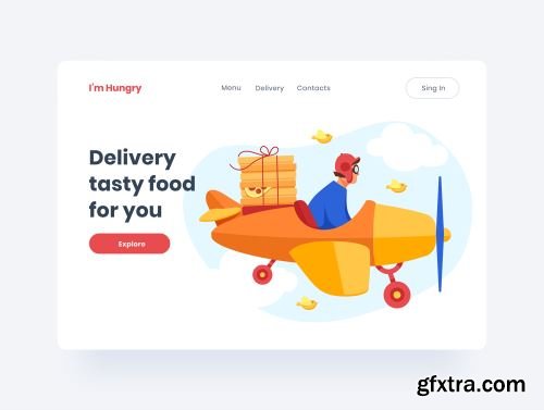 I\'m Hungry. Food Delivery Illustrations Ui8.net