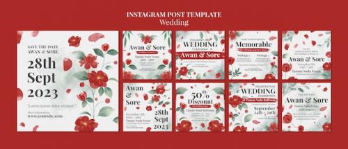 Premium PSD | Wedding celebration instagram posts Premium PSD