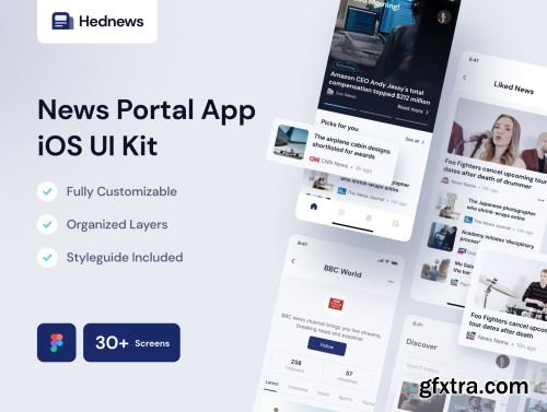 Hednews - News Portal App UI Kit Ui8.net