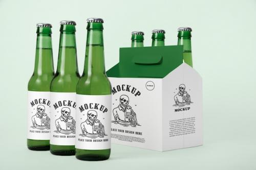 Premium PSD | Beer six pack mockup Premium PSD