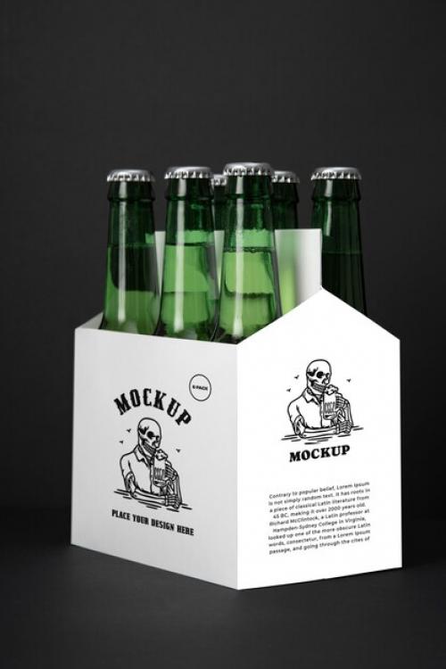 Premium PSD | Beer six pack mockup Premium PSD