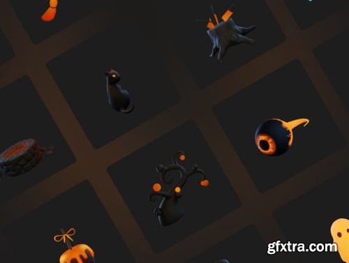 Hallows Eve - Halloween 3D Icon & Sticker Pack Ui8.net