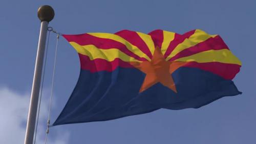 Videohive - Flag Of Arizona Slow Motion - 48241970 - 48241970