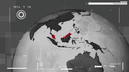 Videohive - Cyber Hud Map Of Malaysia - 48242009 - 48242009