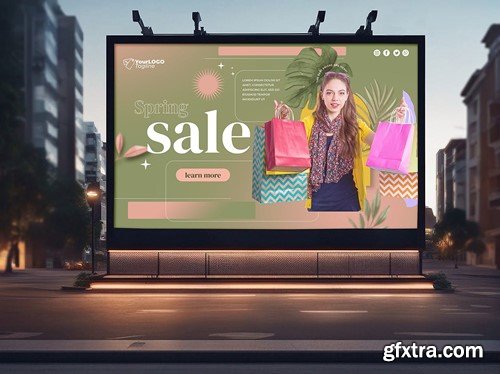 Billboard Mockup on a City Street UXJJ649