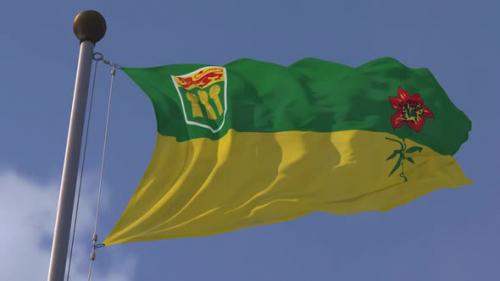 Videohive - Saskatchewan Flag Slow Motion - 48242061 - 48242061