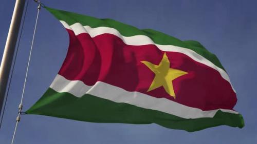 Videohive - Realistic Flag Of Suriname - 48242077 - 48242077
