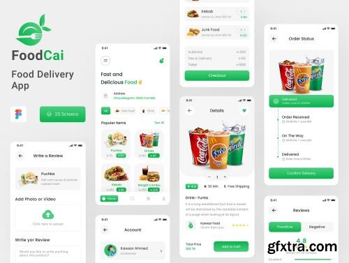 FoodCai - Food Delivery Mobile App Ui8.net