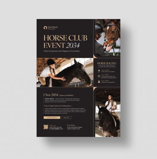 Horse Racing Event Flyer Template 644350546