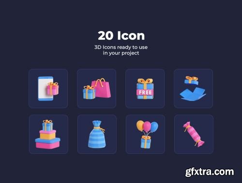 Gift Box 3D Icons Ui8.net