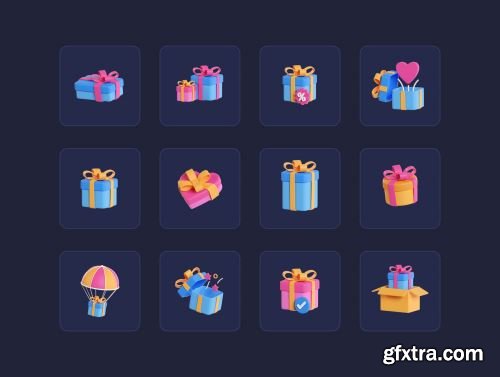 Gift Box 3D Icons Ui8.net