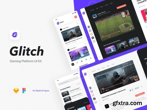 Glitch Gaming Platform UI Kit Ui8.net