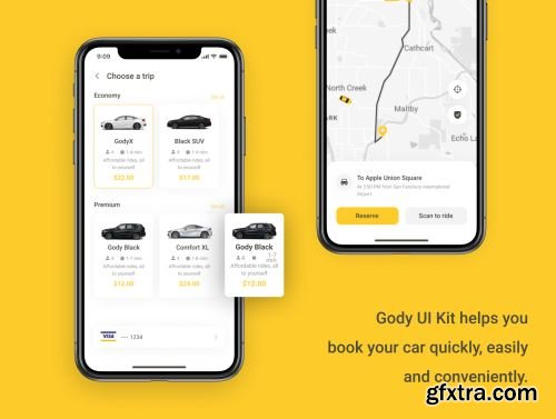 GODY - Car Booking Mobie App UI KIT Ui8.net