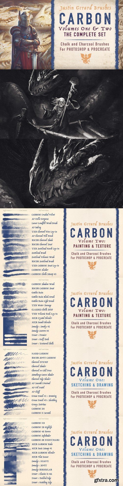 CARBON Brushes COMPLETE SET for Photoshop and Procreate