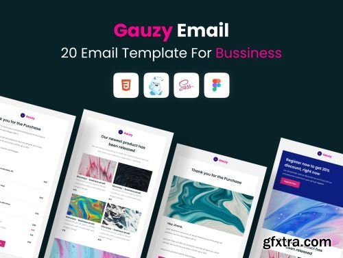 Gauzy - 20 Uniq Email Template for Bussiness Ui8.net