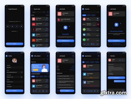 Gawean - Job Finder App UI Kit Ui8.net