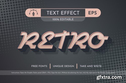 Retro - Editable Text Effect, Font Style EGJZVDA