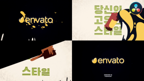 Videohive - Painting Cartoon Logo for DaVinci Resolve - 48238521 - 48238521