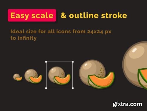 Fruit icons set - part II Ui8.net