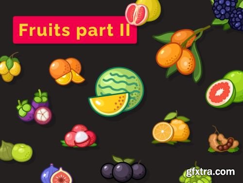 Fruit icons set - part II Ui8.net